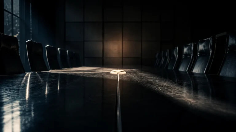 Formal notice on an empty boardroom table representing debt recovery in Thailand