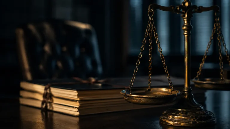 Balance scale and creditor files representing business rehabilitation in Thailand