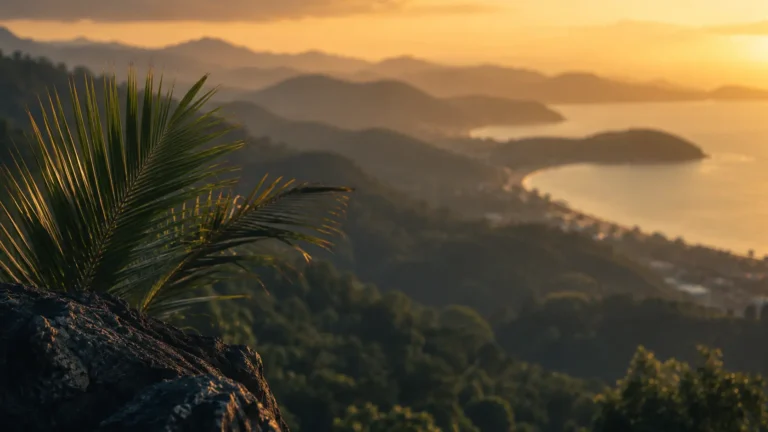 Steep island hillside subject to Koh Samui building regulations and zoning limits