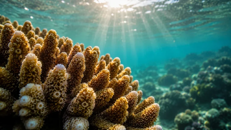 Coral reef in shallow water representing sunscreen rules in Thailand's national parks
